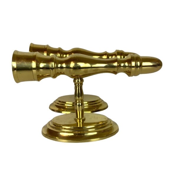 Solid Shiny Brass Sconces Candleholders Pair Wall Mount Gold Made in India Vtg - Picture 2 of 7